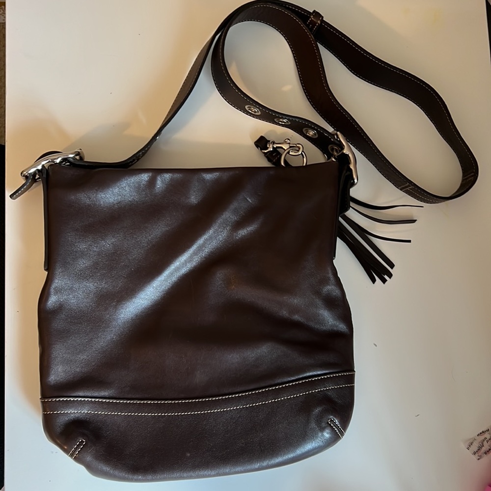 Coach Brown Leather Adjustable Shoulder Bag - Picture 3 of 3
